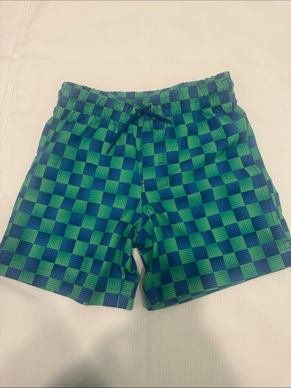 Old Navy Green and Blue Checkerboard Swim Shorts